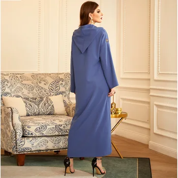 Rhinestone Hætteklædte Abaya Kjole Muslimske Kvinder Mode Dubai Arabiske Lang Robe Kaftan Tyrkiet Musulman Hijab Vestidos Islamisk Tøj