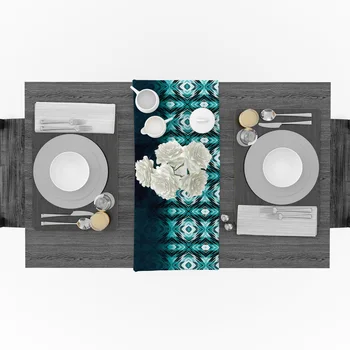 Rhombus Gitter Geometrisk Mønster Tabellen Løber, Dækkeserviet Coaster Moderne Fest Bryllup Indretning Dinning Tabel Løbere