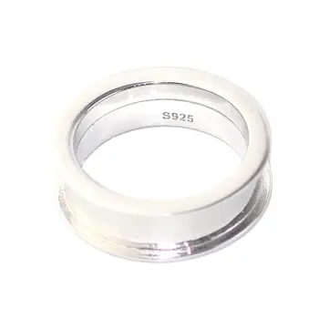 Ring beslag tom støtte mandlige S925 sterling sølv beslag ikke indlagt med pude-formet ring ramme kant beskyttende cover