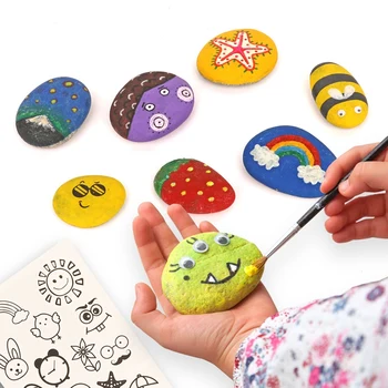 Rock Maleri Kreative Farverige ic Sten Håndværk, Kunst, Male Graffiti Toy Kits for Kids