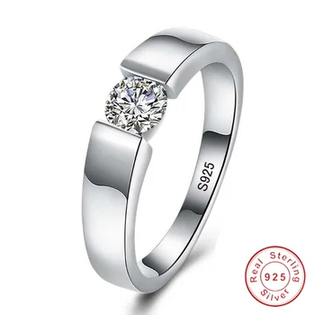 Romantisk Luksus 925 Sølv Ring for Kvinder, Mænd Cocktail Anillo De Bizuteria Bryllup Smykker Naturlige Pude med Zirkonia Sten
