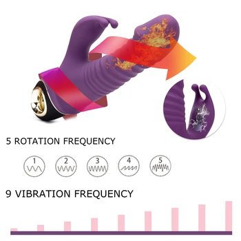 Roterende Rabbit Vibrator G Spot Dildo Vibrator til Kvinder med 5 Stærke 360 Roterende Vibrationer Tilstande,Klitoris Vibrator Sex Legetøj