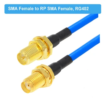 RP-SMA hun til RP-SMA Kvindelige Skot Blå RG402 Kabel Semi-Fleksibel 50Ohm RF Adapter Pigtail Høj Frekvens Test Kabel-Jumper