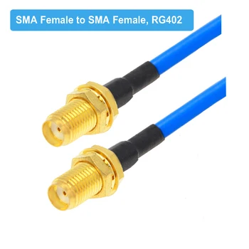 RP-SMA hun til RP-SMA Kvindelige Skot Blå RG402 Kabel Semi-Fleksibel 50Ohm RF Adapter Pigtail Høj Frekvens Test Kabel-Jumper
