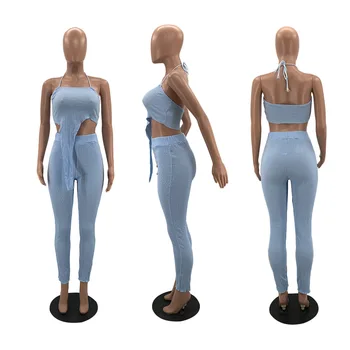 Ruched Indpakket Brystet Backless Uregelmæssige Afgrøde Top+elastisk Tynde Leggings til Kvinder Mode Off Skulder Slank Matchende Outfit