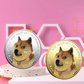 Runde Form Dog Erindringsmønt, Fysiske Collectible Mønt, Vise Kreative Dogecoin Souvenir Gave for Voksne, Børn