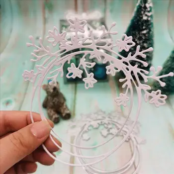 Runde jul snowflake skære dør til kort fremstilling og scrapbooking DIY Foto Album Indretning Papir-Kort Gør Fødselsdag Gave