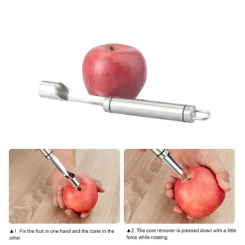 Rustfrit Stål Apple Corer Frugt Frø Core Remover Pære Æble Corer Seeder Pålægsmaskine Kniv Køkken Gadgets, Frugter & Vegetabilske Værktøjer