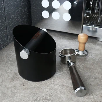 Rustfrit Stål Espresso Knock Box Anti Slip Og Male Dump Bin Skraldespanden med Aftagelig Banke Bar for Barista