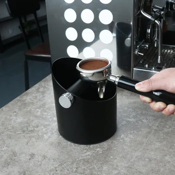 Rustfrit Stål Espresso Knock Box Anti Slip Og Male Dump Bin Skraldespanden med Aftagelig Banke Bar for Barista