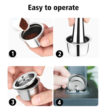 Rustfrit Stål Kapsel Kaffemaskine Filter Kompatibel Med K Gebyr Og Shell Let Flere Gange Brugt Kapsel Filter Coffeeware