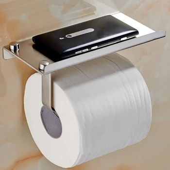 Rustfrit Vægmonteret Badeværelse Papirholder Rack Tissue Roll Stå Badeværelse Tilbehør Dele