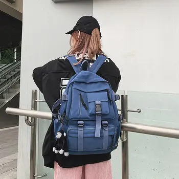 Rygsæk kvindelige 2021 mode nylon Kvinders rygsække Multi-lomme Casual tasker til kvinder School-rygsæk Par Skulder taske