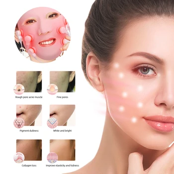Rød Led Lys Terapi Ansigtet hudpleje Maske, Lys Behandling af Acne Foton Maske for Acne Reduktion Bruge Batteriet Facial Foryngelse