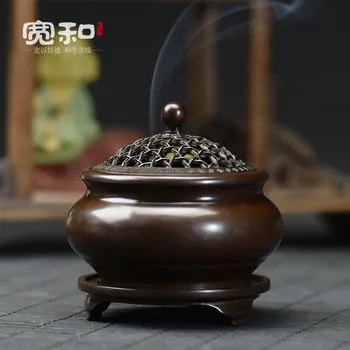 Røgelse brænder ren kobber plade bredde, og kobber pande indendørs antikke aroma komfur boligtekstiler til Buddha