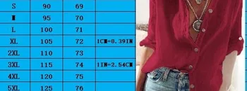 S-5XL Plus Size Efteråret Bomuld Skjorte Mode-Knap Op-Kvinder Shirts Hvid Casual Løs Toppe Solid Rulles Ærme Top Blusa