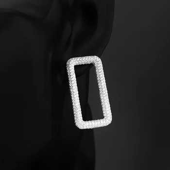 S925 Sterling Sølv Enkelt Firkantet Øreringe Geometriske Personlighed Øreringe Luksus Monaco Smykker Kolde Stil, Nye Produkter