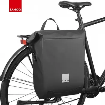 Sahoo Premium Cykel bagagebære Bag vandtæt 20L Roll-top Justere Bageste Rack Kuffert Cykeltasker Cykling Opbevaring Skulder Bære