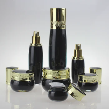 Salg godt luksus 20 g creme krukke sort plast beholdere billige kosmetiske containere engros