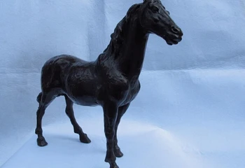 Sang voge perle S1271 12 Vestlige udsøgt Kobber Bronze Udskæring Hest war Horse skulptur kunst Statue