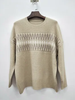 Sanofi Kvinders Mode Etniske Skikke O-Neck Pullover, Varm Tyk Sweater Nyt Design, Uld, Mohair Jumper