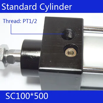 SC100*500 Gratis forsendelse Standard iltflasker ventil, 100 mm, huldiameter 500mm slagtilfælde enkelt stang dobbeltvirkende pneumatisk cylinder