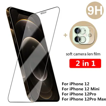 Screen Protector til IPhone 12 Pro Max antal Beskyttende Glas 9H HD 2IN1 Foran Hærdet Glas til IPhone 11 Pro MAX X XS-XR XSMAX