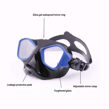 Scuba Dykning Maske, Briller med Hærdet Glas og Anti-Fog slagfast Snorkel, Maske lækagesikre Dykker Maske til Voksne