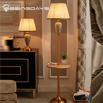 SeeingDays 36x155cm Sofa Kanten standerlampe Til stuen Soveværelse Amerikanske Simpel Undersøgelse med Seng Og Bord, Keramiske Gulv Lampe