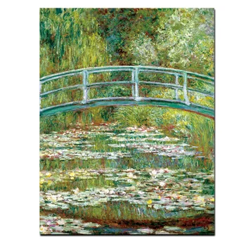 Selvklæbende wall sticker Print Claude Monets Åkander og Japansk Brud på Væggen Impressionistiske Billede til stuen