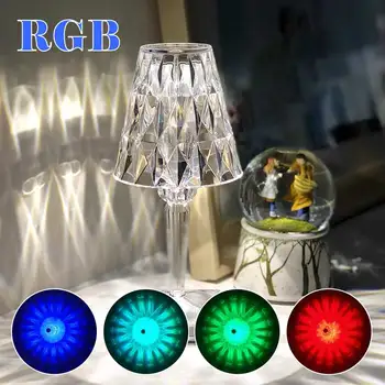 Seneste Glas Bord Lampe til Soveværelset, stuen bordlampe Undersøgelse Crystal Kunst Indretning Ved siden Night Lights Lightin Bryllup Dekoration
