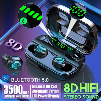 SERBUFAN F9 LED Trådløse Bluetooth-Hovedtelefoner 5.0 Hovedtelefoner, Øretelefoner Touch Control Sport Headset Støj Annullere Hovedtelefon Hovedtelefon