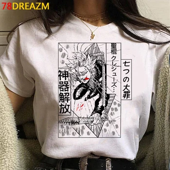 Seven Deadly Sins summer bedste mandlige harajuku kawaii plus size ulzzang hvid t-shirt t-shirt, top tees plus størrelse