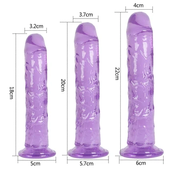 Sex Crystal Dildo Uden Vibrator Sex Legetøj til Kvinde Realistisk Dildo Stor Pik Blød Penis Vibarting Skeden Massageapparat Kvinder, Køn Produkt