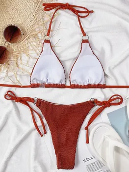 Sexede Kvinder I Bikini Badedragt 2 Delt Sæt Badetøj Trekant Micro Mini G-Streng Biquini Badetøj Badetøj