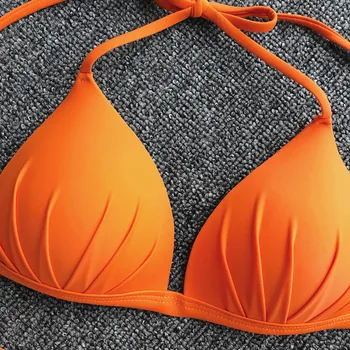 Sexet Badetøj Kvinder Bikini Flæsekanter V-form Badedragt Kvindelige To-piece Bikini Sæt Høj Talje Solid Farve Badning Suit Kvinder #ZQ