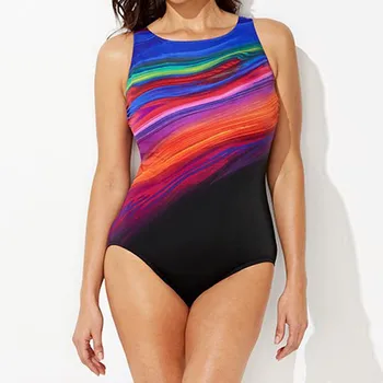 Sexet Flerfarvet Stribet Push Up Ét Stykke Badedragt Bodysuit Damer 2021 Monokini Badetøj Kvinder Svømme Badedragt Plus Størrelse