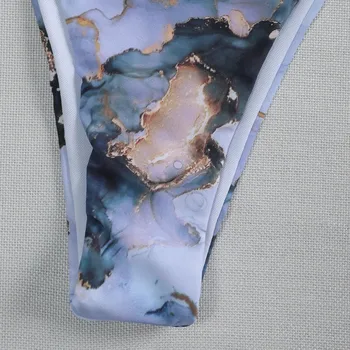 Sexet Micro Bikini Push Up Badedragt Tie-dye Gradient Badetøj Høj Talje Bikini Sæt Bandage Halterneck Svømning, der Passer Til Kvinder #ZQ