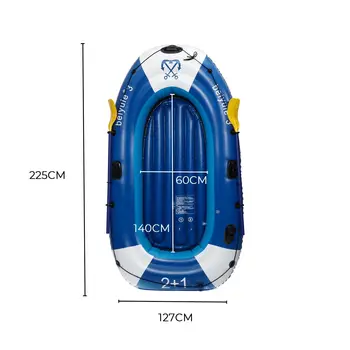 SGODDE 3 Person, Oppustelige robåd Holdbar vandski Båd PVC-Gummi Fiskeri Båd Sæt med Pagajer, Pumpe er Forsynet 210 kg