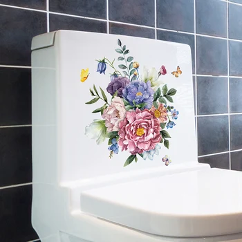 [shijuekongjian] Blomster wallstickers DIY Planter vægoverføringsbilleder til stuen Kids Soveværelse, Køkken, Toilet Hus Dekoration