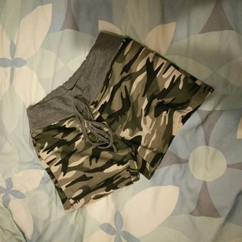 Shorts til Kvinder Camouflage Høj Bred Ben Trendy Tøj til Kvinder Sommeren Elastisk Pige Enkel Alle-match Kort Student Elegant