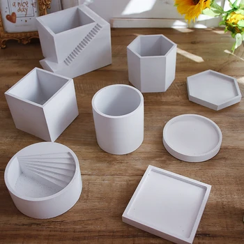 Silikone Forme til Beton Cement Potter DIY Runde Pot Planter Skimmel Have Vase Forme