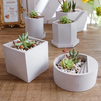 Silikone Forme til Beton Cement Potter DIY Runde Pot Planter Skimmel Have Vase Forme