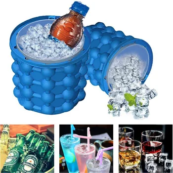 Silikone ice Cube Kaffefaciliteter Ice Cube Skimmel Skuffe Bærbare Spand Vin Ice Cooler Øl Kabinet Køkken Redskaber til at Drikke Whisky Fryse