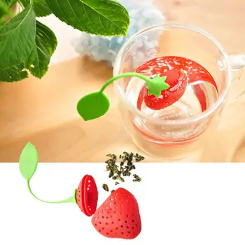 Silikone Jordbær Te-Filter Forhindrer Te Rest løs-blad Te Infusionsenheden Jordbær Te Maker Dejlig Te-Pose