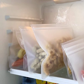 Silikone opbevaring af fødevarer container lækagesikker beholder genanvendelige fryse pose selvlukkende silikone taske konservering af fødevarer taske