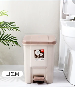 Simple Plastic Affaldsspande Låg Runde Badeværelse Kreative Vandtæt Affaldsspande Køkken Rangement Retter husholdningsprodukter DG50WB