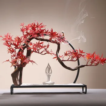 Simulering Af Maple Leaf Landskab Hjem Passere Bløde Dekoration Kreative Model Værelses Indendørs Familie Tea Room Nye Kinesiske Dekoration