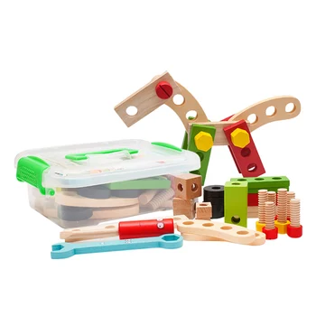 Simulering DIY Montering Skrue Møtrik Montessori Baby Pædagogisk Legetøj af Træ Førskole Uddannelse Udvalg af Spil Møtrik Kombination Værktøj