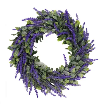 Simulering Lavendel Krans Falske Lavendel Hængende Krans Krans Til Hoveddøren Part Valentinsdag Bryllup Dekoration